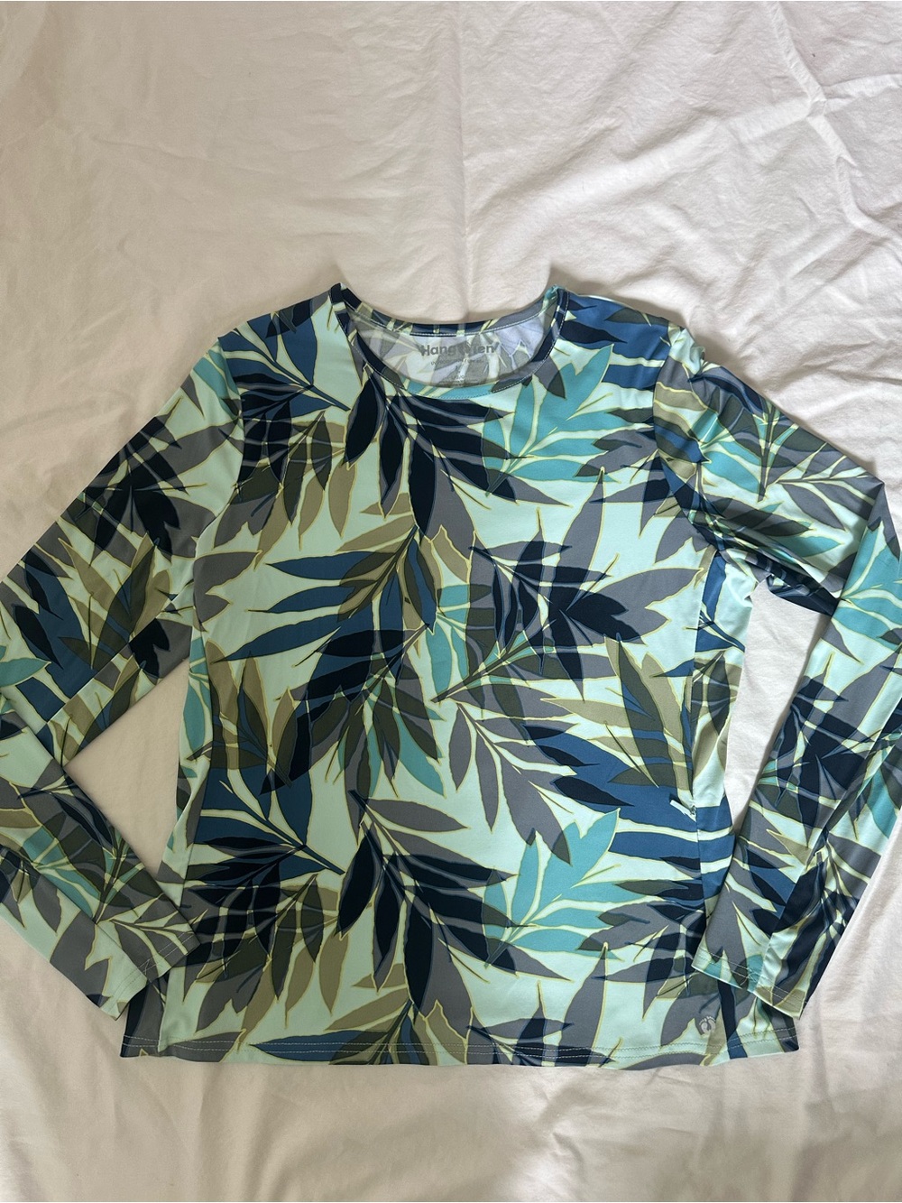 Nwot Hang Ten Rashguard Swim shirt UPF 50 Tropical Hawaiian L